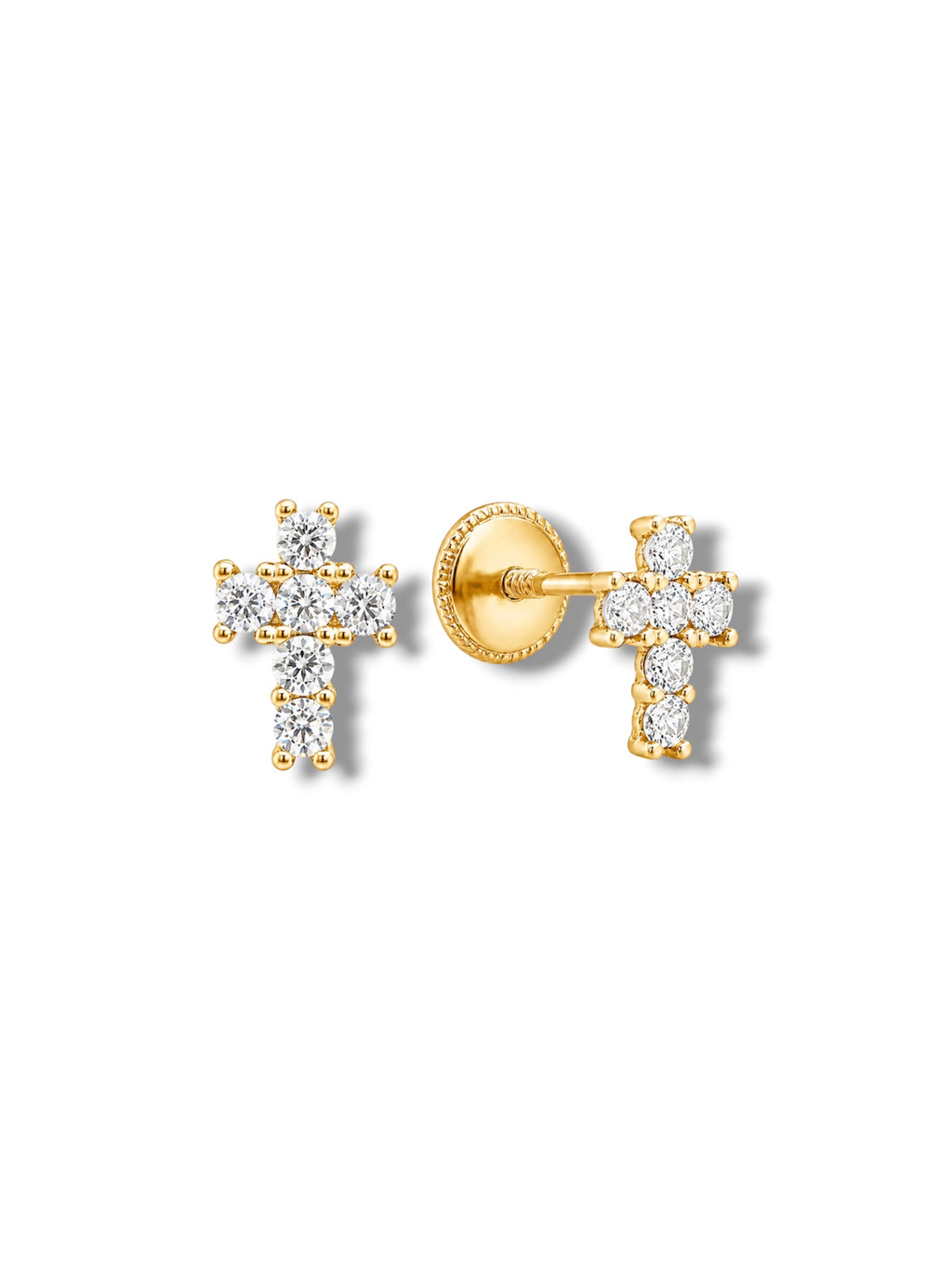 Baby White Cross Studs