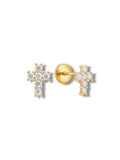 Baby White Cross Studs