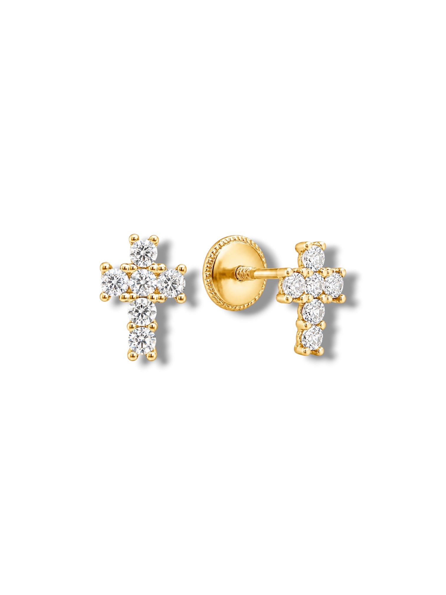 Baby White Cross Studs