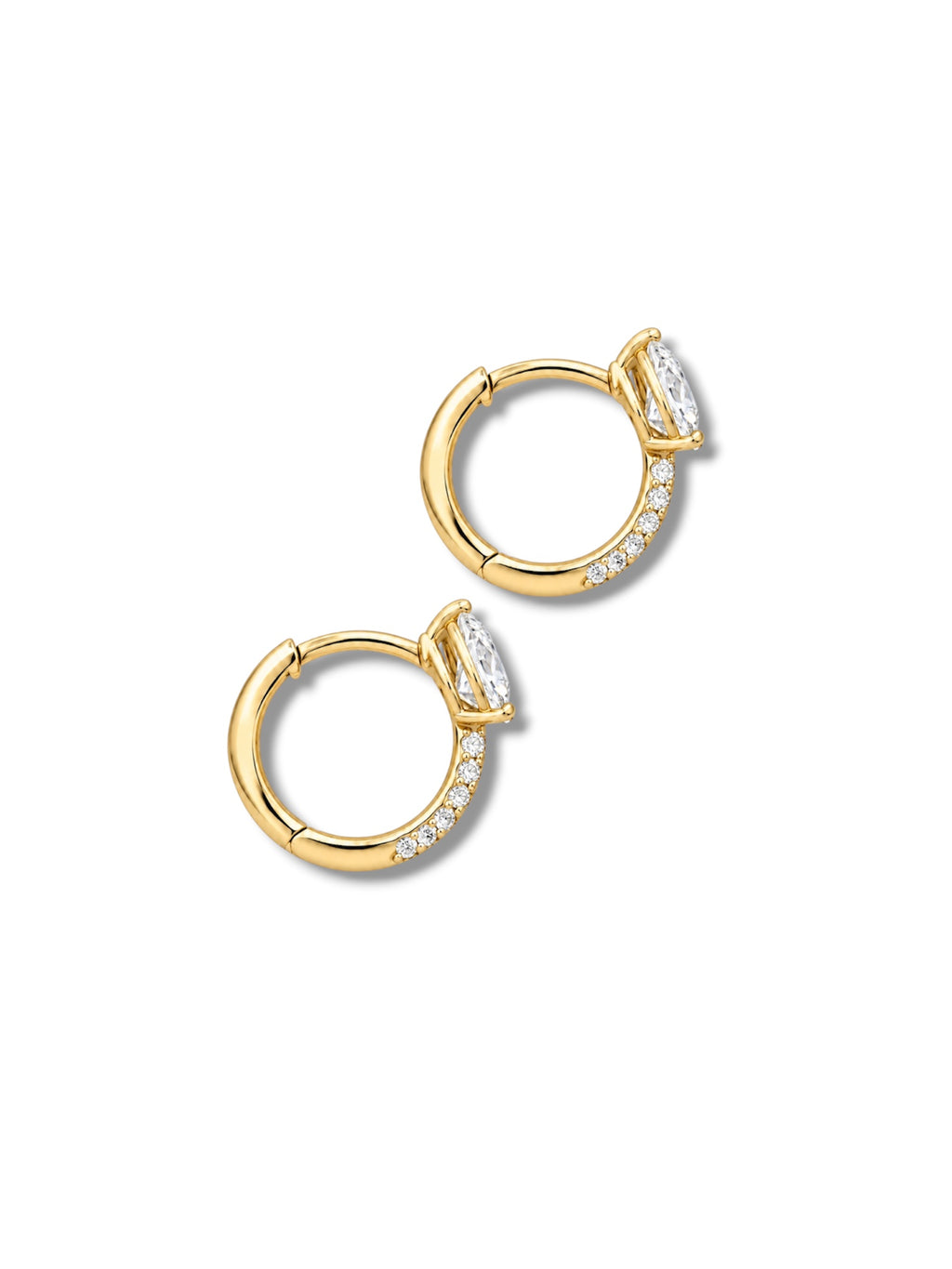Pavé Pear Hoops