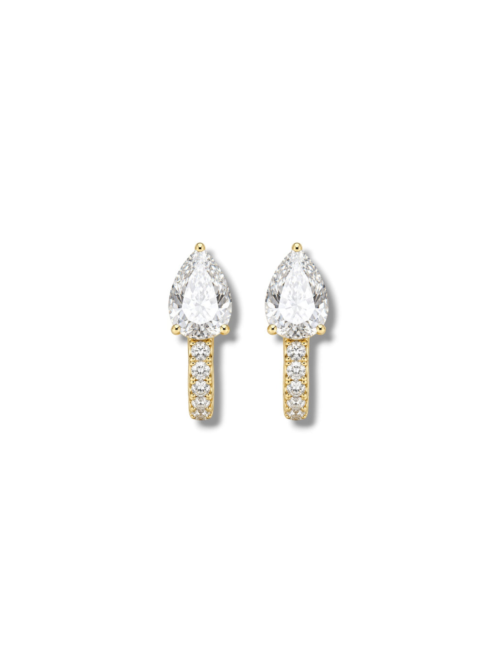 Pavé Pear Hoops