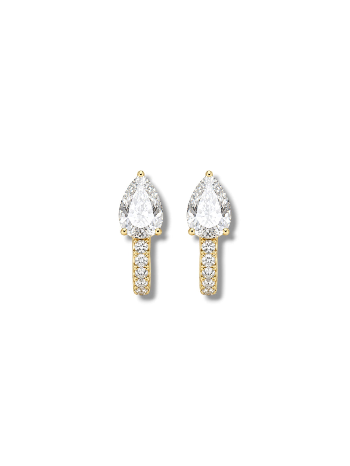 Pavé Pear Hoops