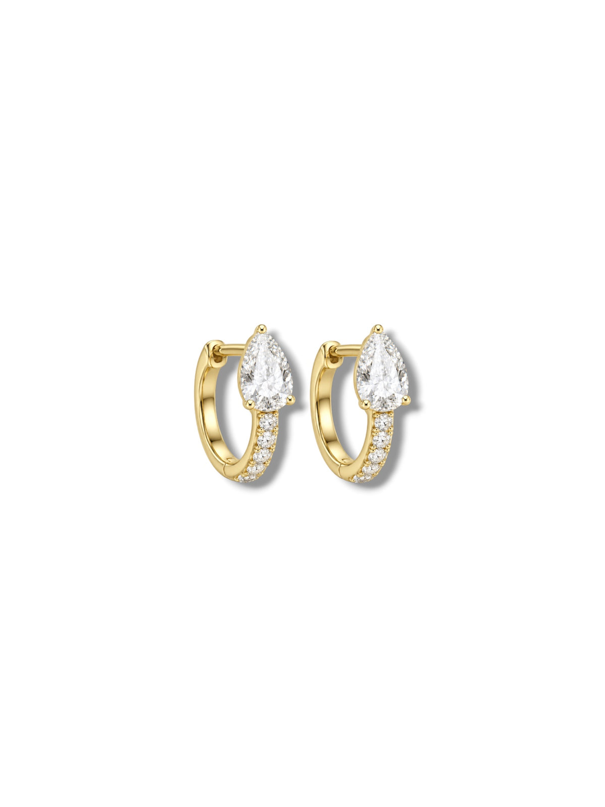 Pavé Pear Hoops
