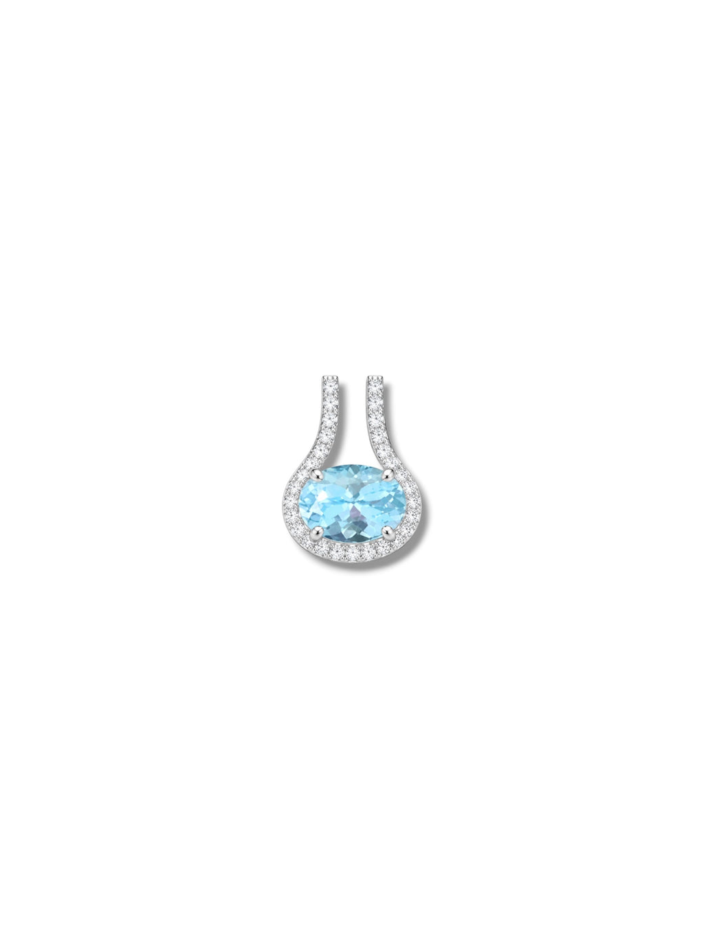 Aquamarine Halo Pendant
