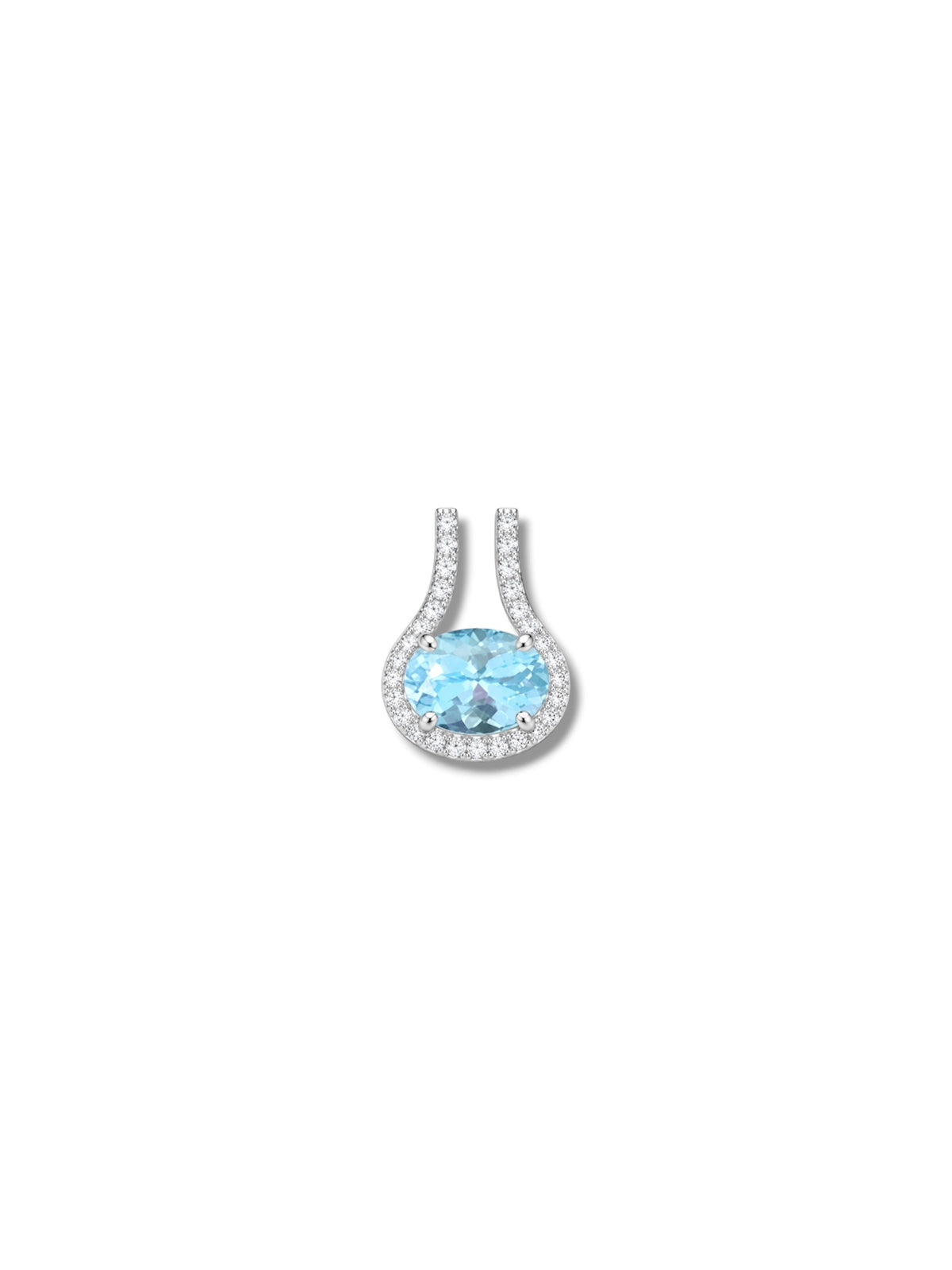Aquamarine Halo Pendant