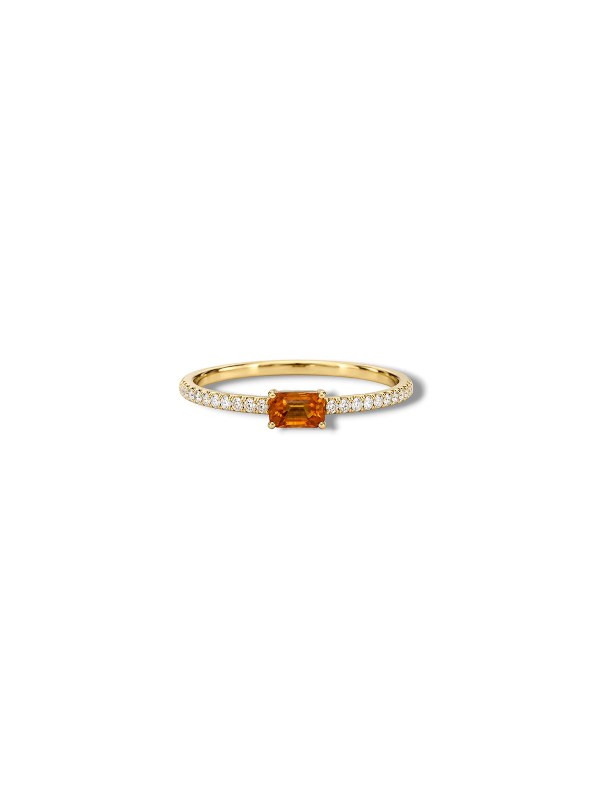 Orange Sapphire Pavé Ring