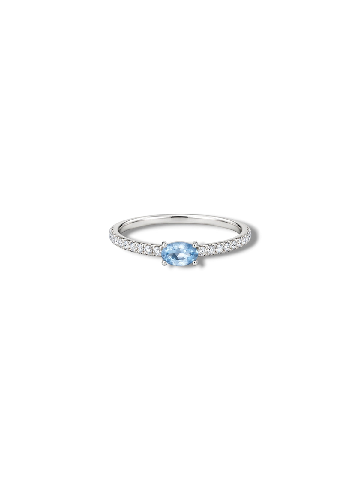 Aquamarine Pavé Ring