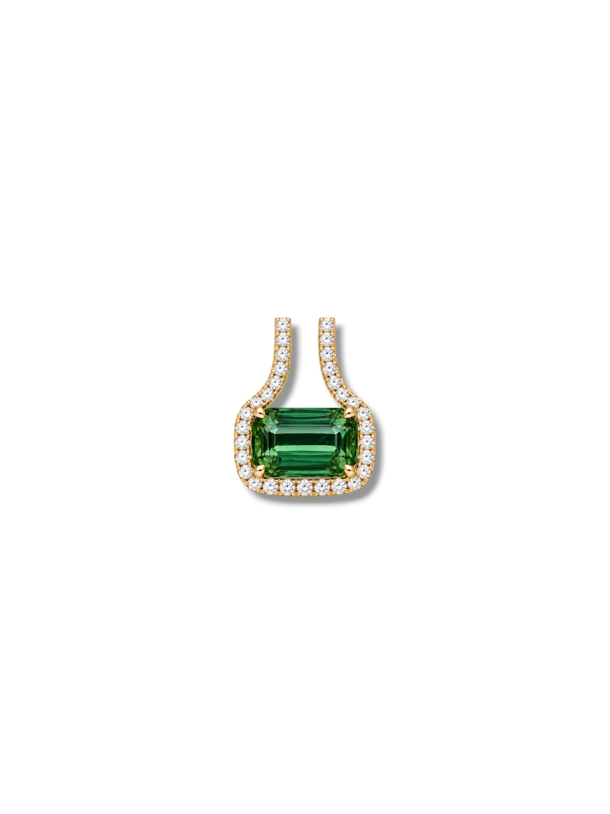 Green Tourmaline Halo Pendant