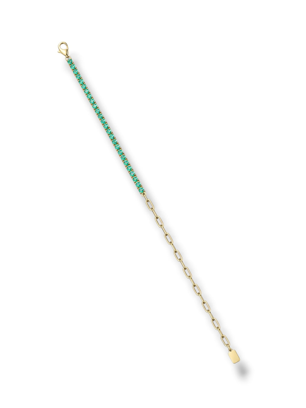 Emerald Paperclip Tennis Bracelet