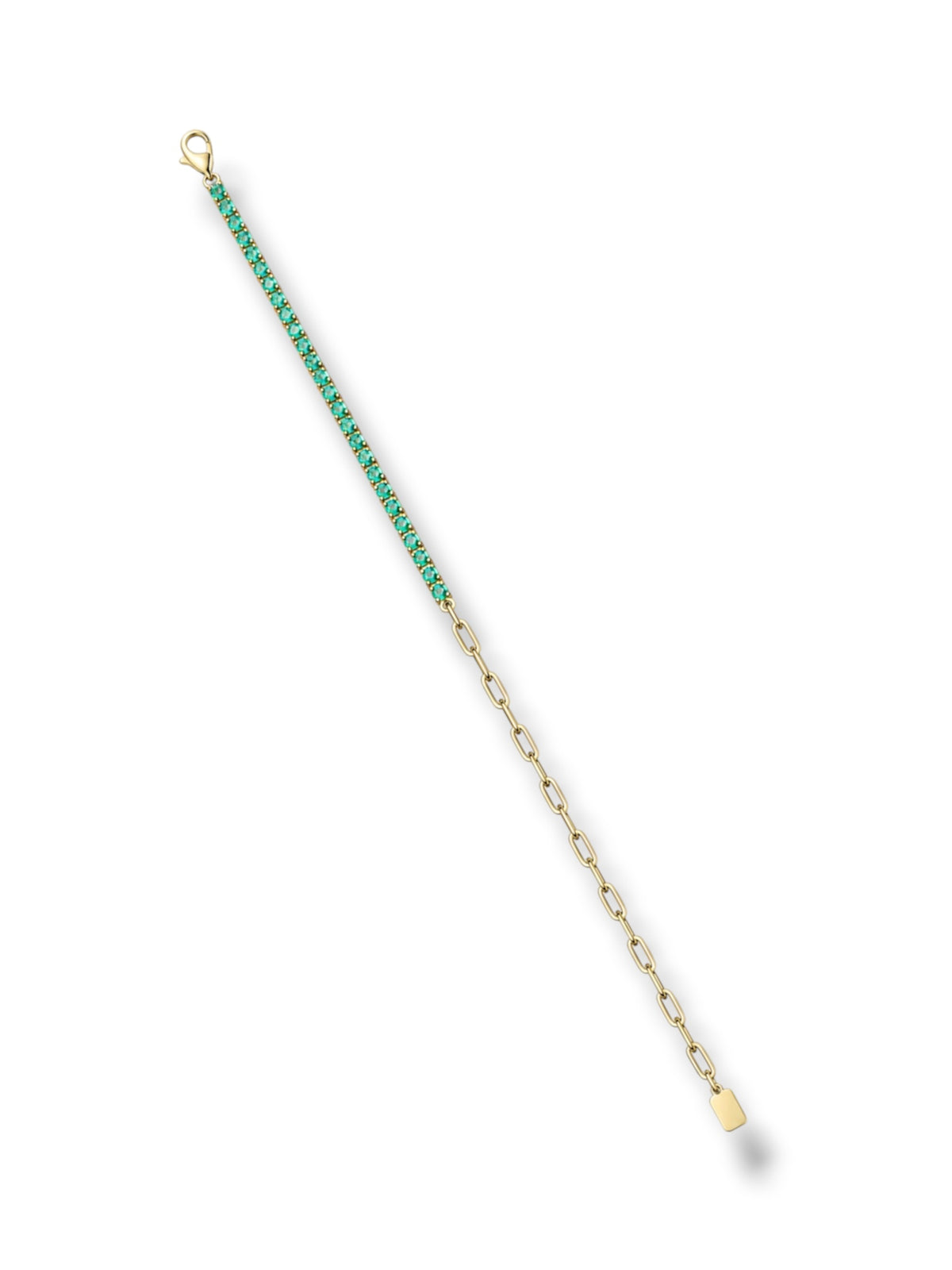 Emerald Paperclip Tennis Bracelet