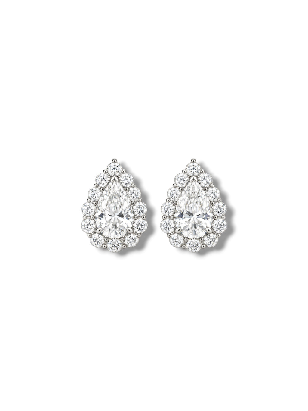2ctw Pear Halo Studs