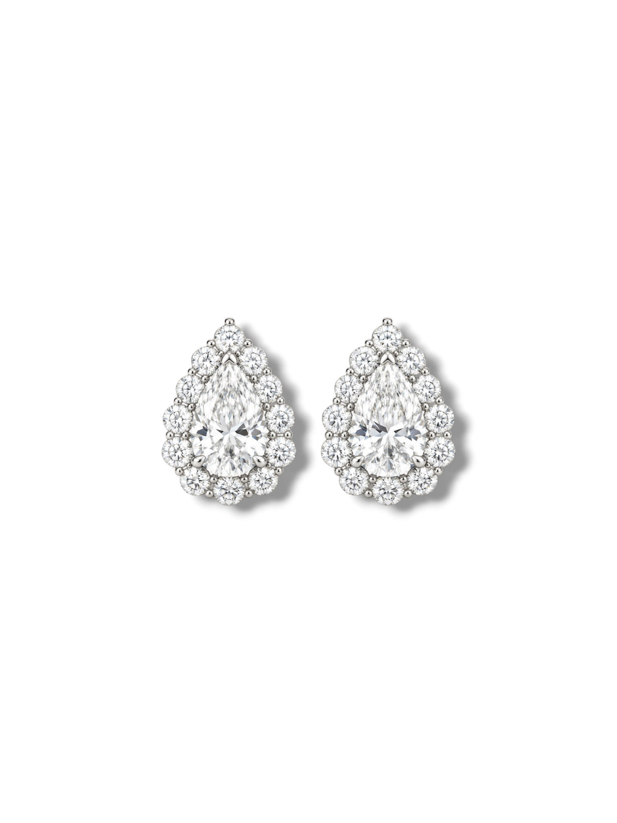 2ctw Pear Halo Studs