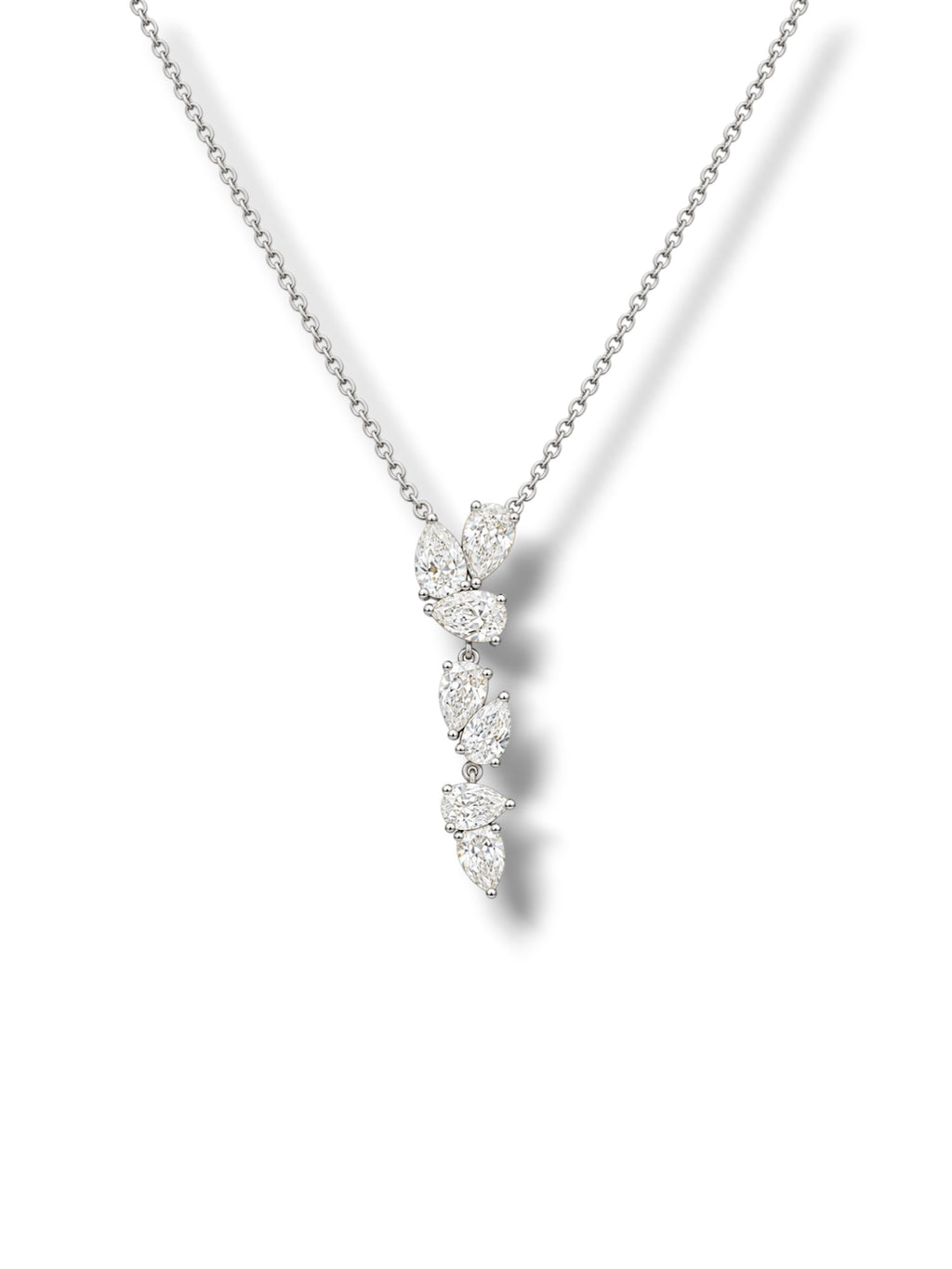 Pear Diamond Cascade Necklace
