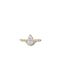 Pear Step Cut Wave Ring