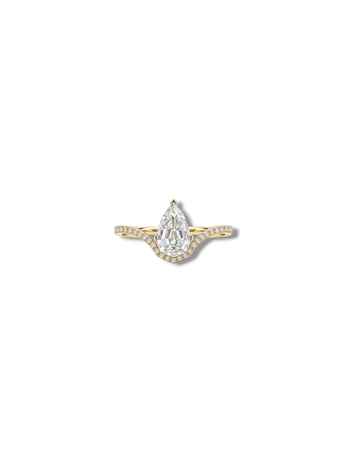 Pear Step Cut Wave Ring