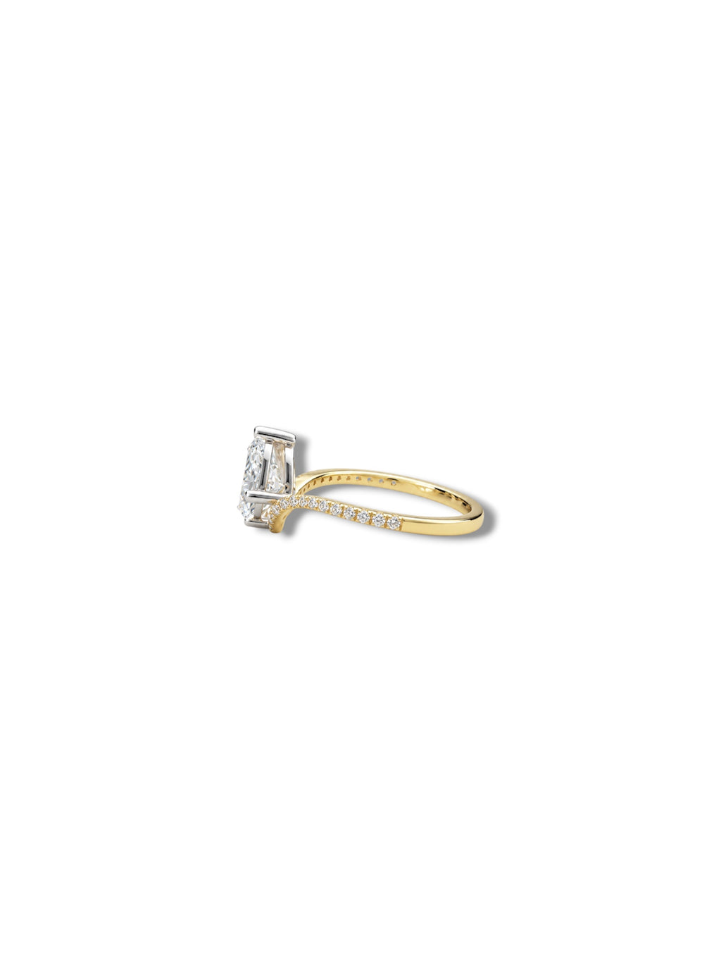Pear Step Cut Wave Ring