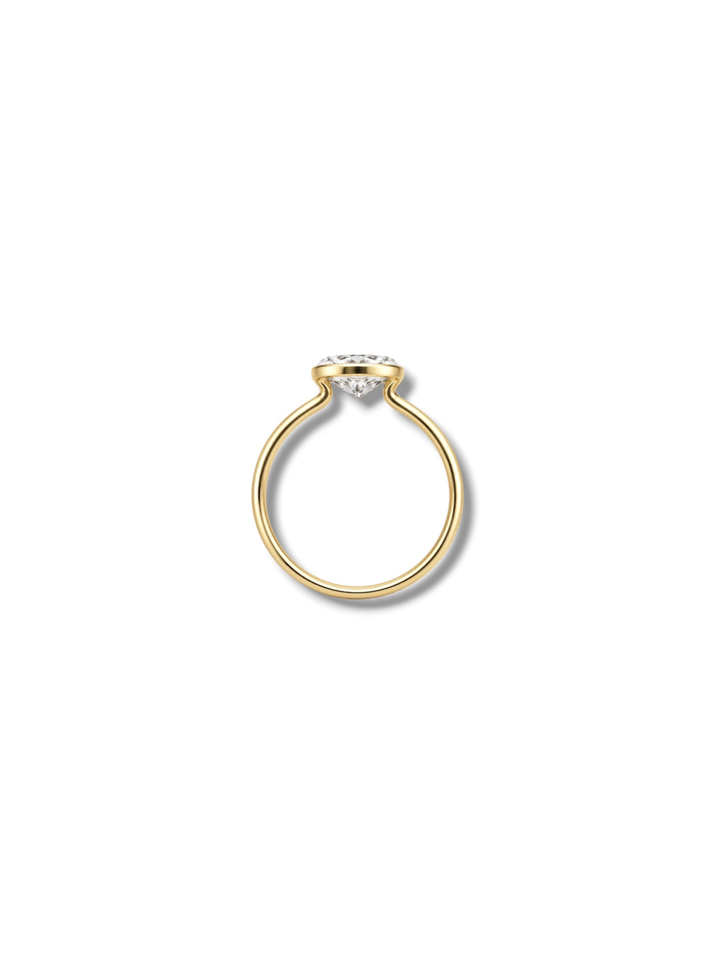2ct Oval Half Bezel Ring
