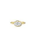 2ct Oval Half Bezel Ring