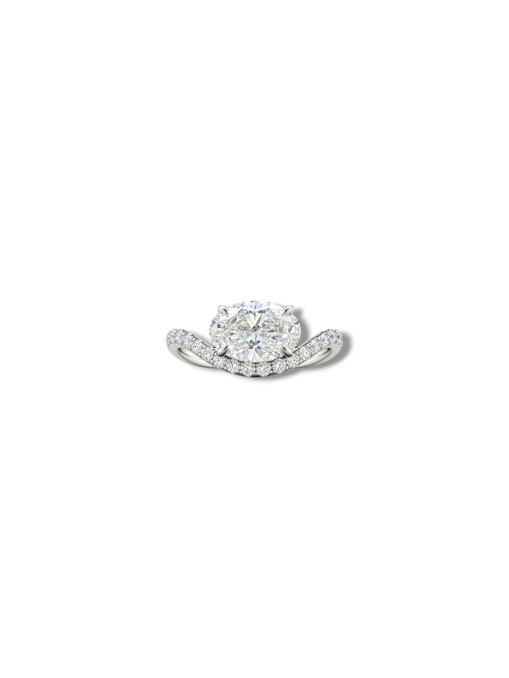 Oval Pavé Wave Ring