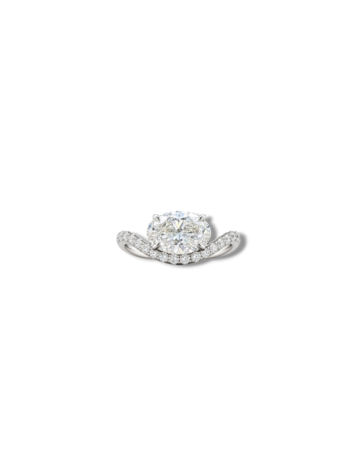 Oval Pavé Wave Ring