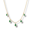 5 Pear Emerald Necklace