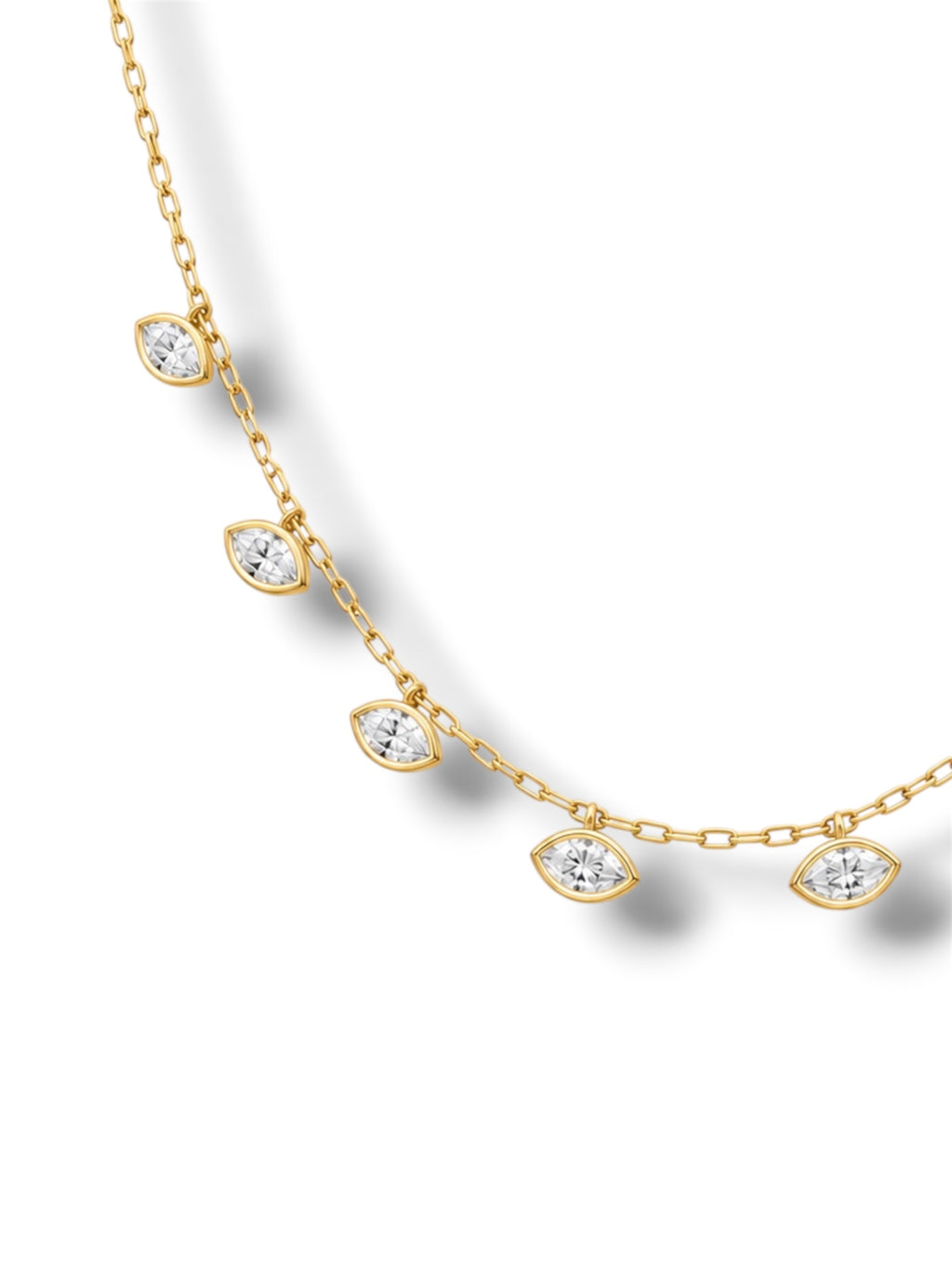 Marquise Bezel Station Necklace