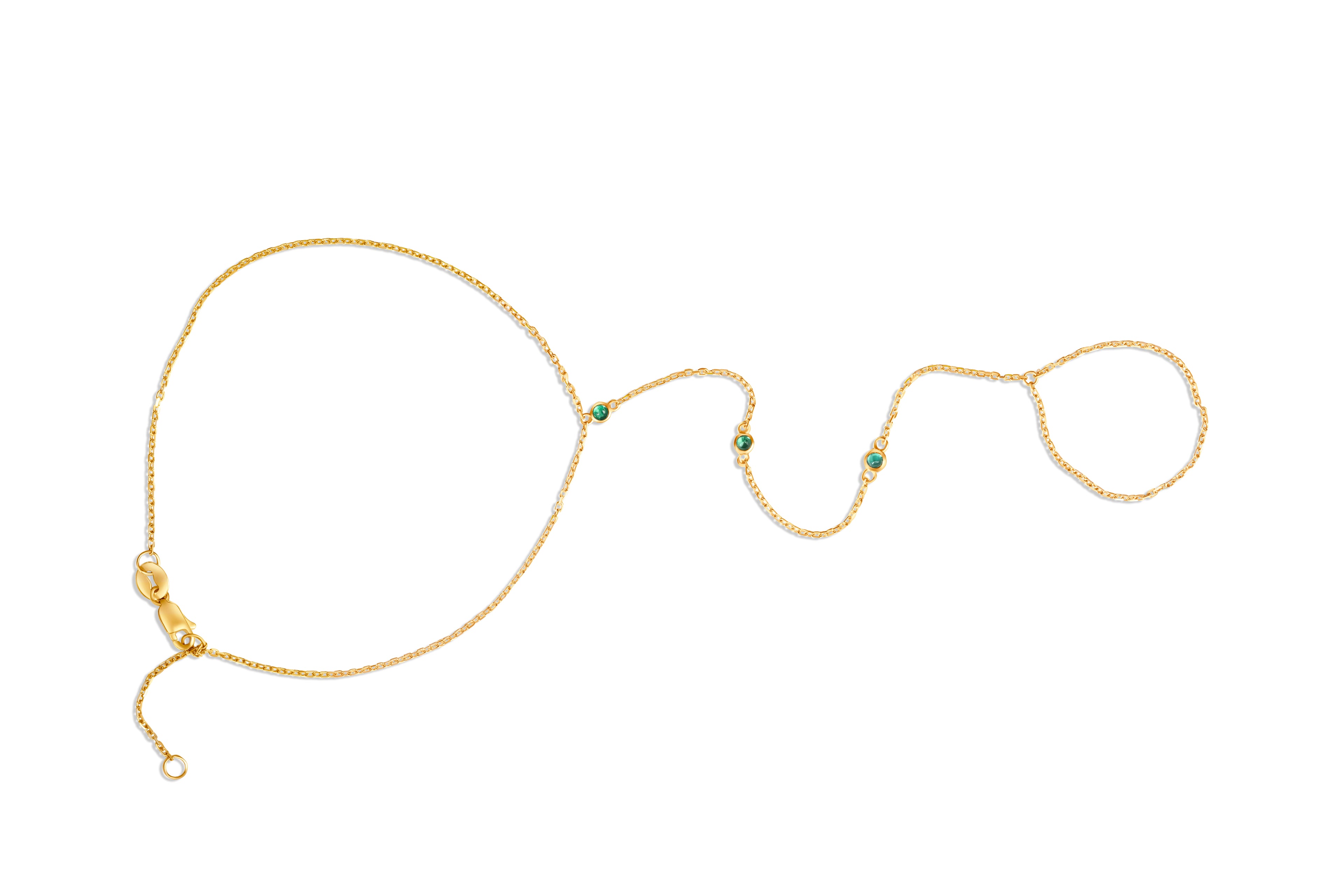 Giada Hand Chain Emerald