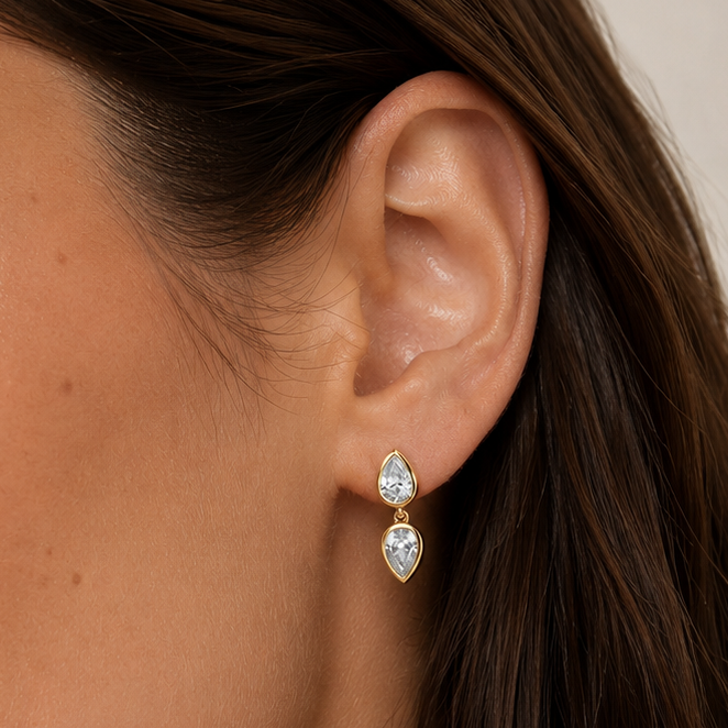 Double Take Studs in Pear