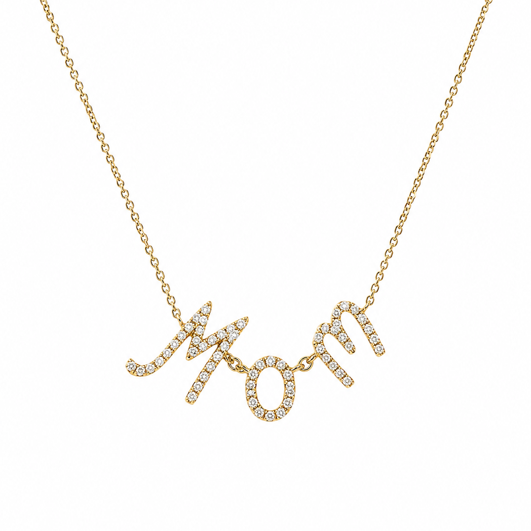 Mom Cursive Necklace