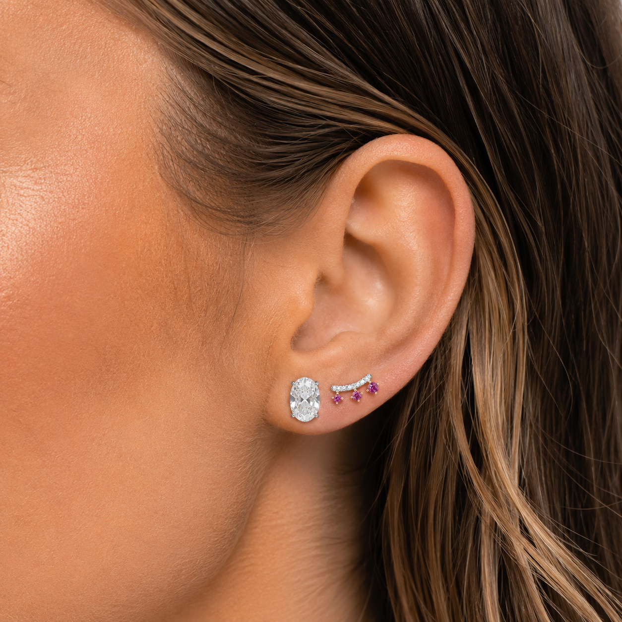 Ruby Crown Mini Studs