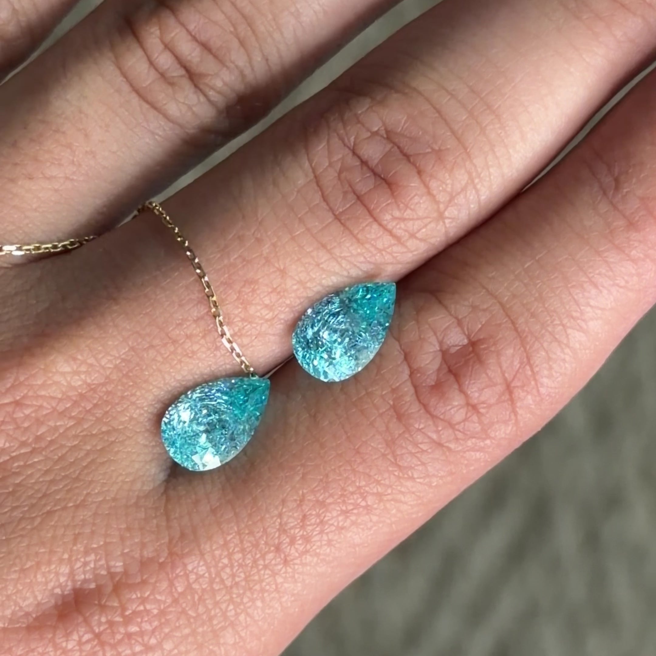 YAG Paraiba Pear 3.748ct
