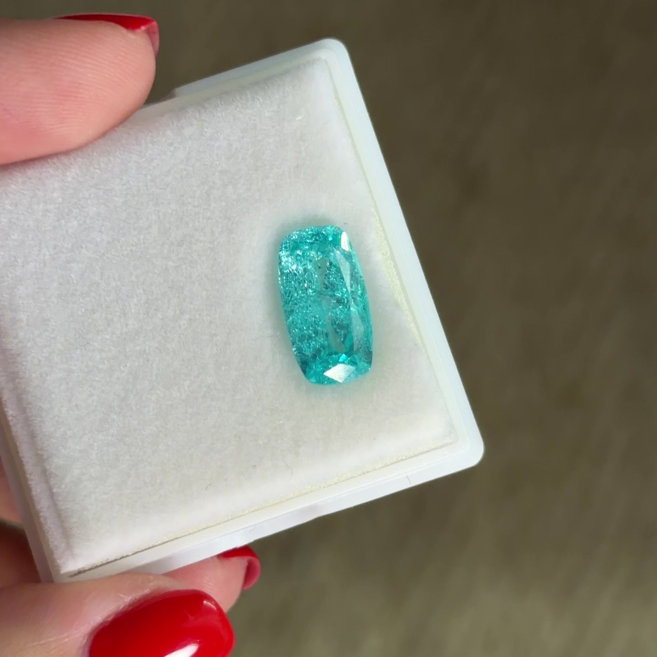YAG Paraiba Rectangle Cushion 6.96ct