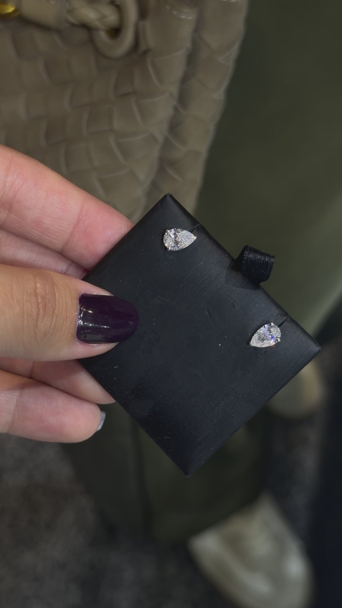 1.3ctw Pear Cut Studs