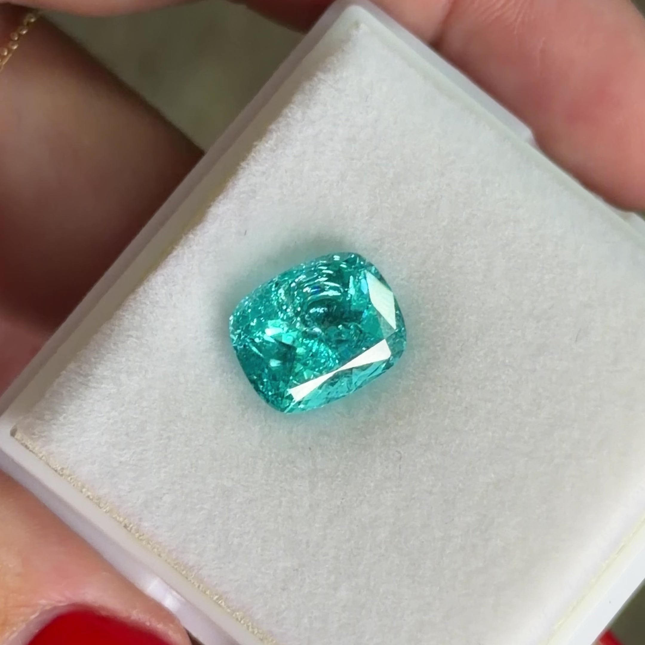 YAG Paraiba Rectangle Cushion 8.19ct