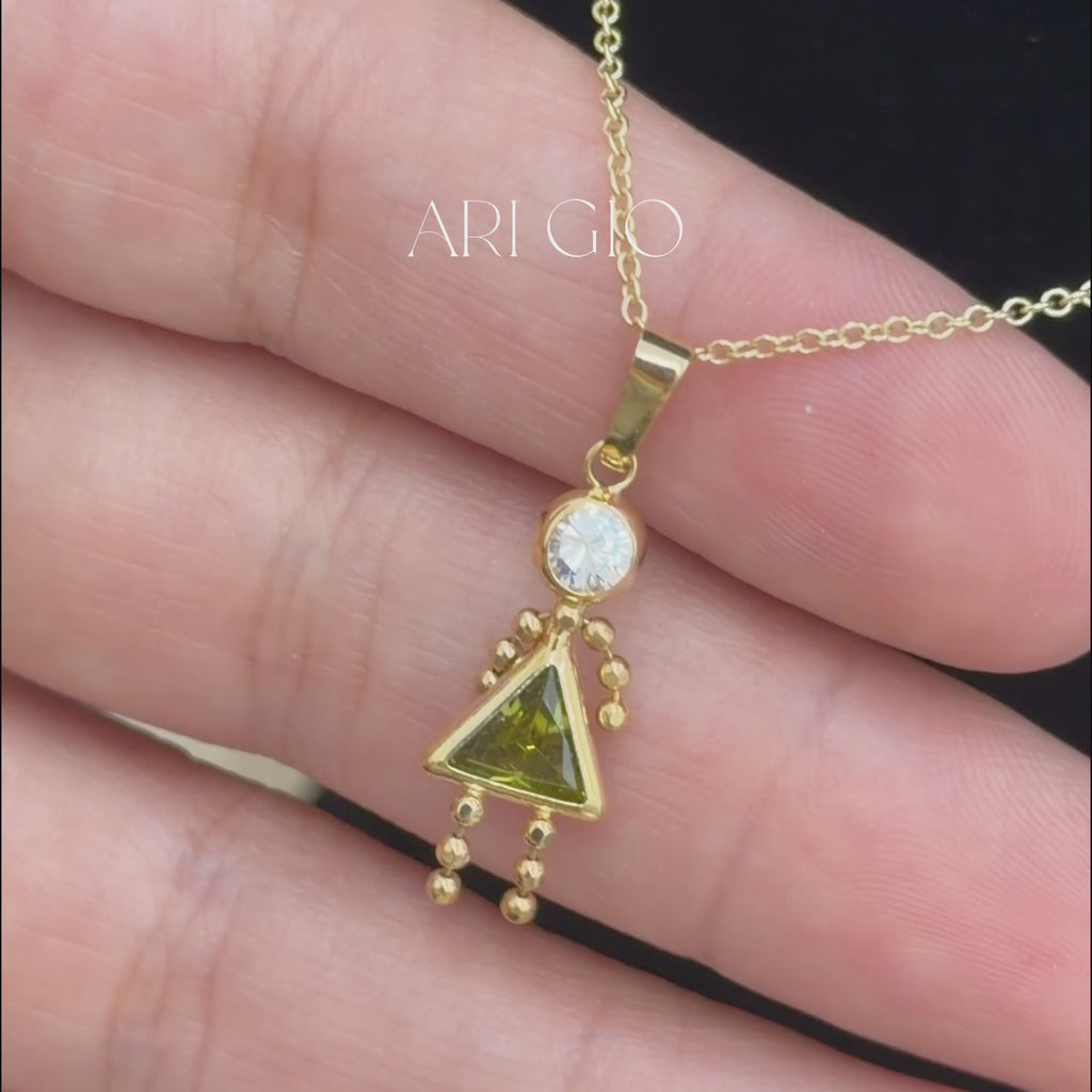 Boy & Girl Birthstone Pendant