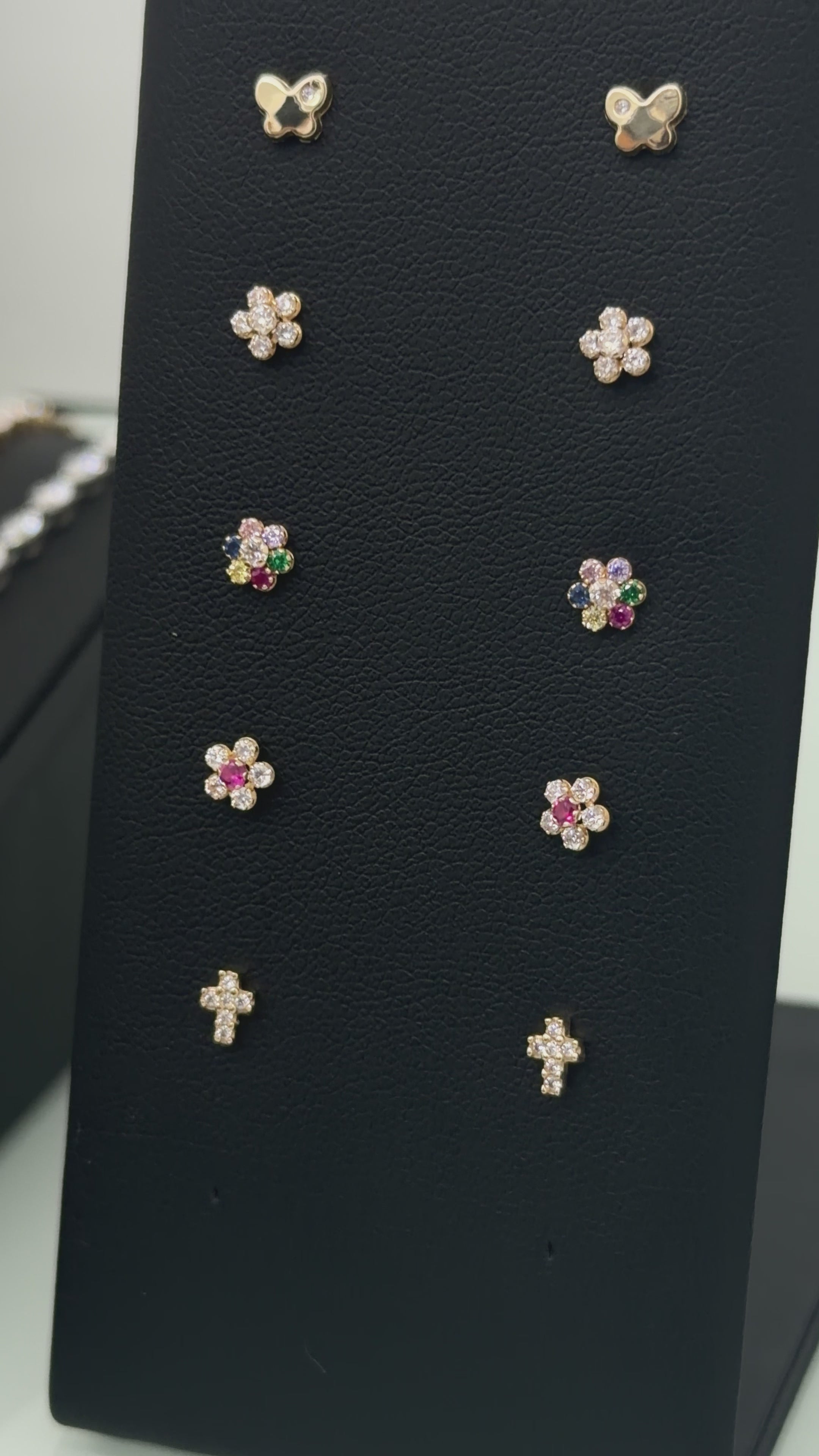 Baby Flower Studs in White