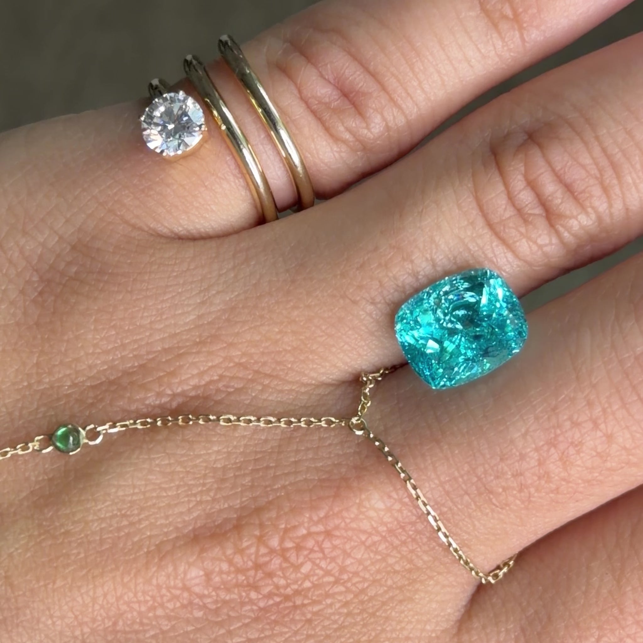 YAG Paraiba Rectangle Cushion 8.19ct